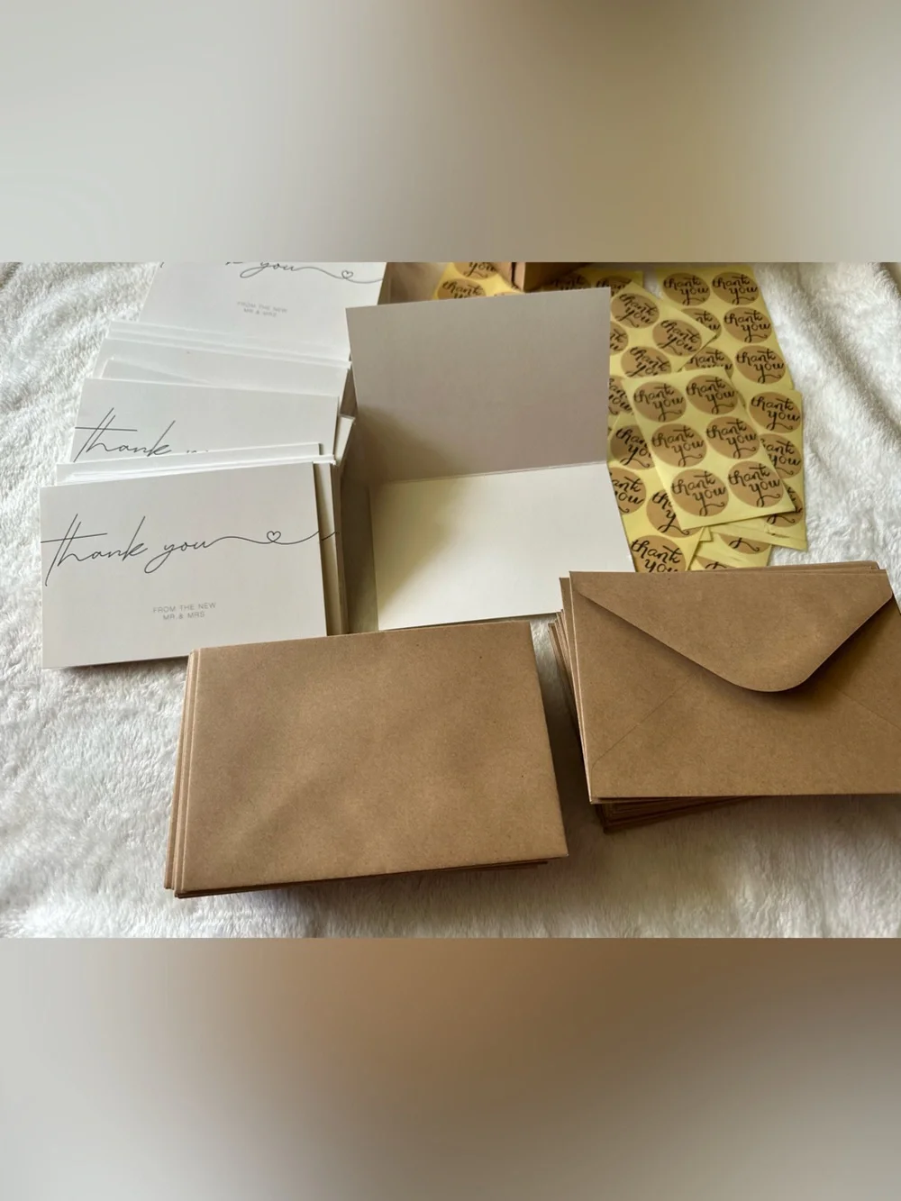 Amazon Thank You Cards Set with Kraft Envelopes and Gold Stickers